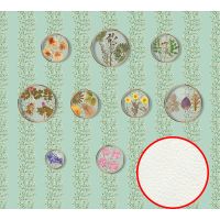 Фреска Ortograf Цветы 30239 Фактура флок FLK Флизелин (3*2,7) Бирюзовый/Разноцветный, Цветы/Листья арт-30239 (флок FLK) — фото 1, Фрески