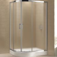 Душевой уголок Cezares Eco 120x90 профиль Хром стекло рифленое арт-ECO-O-RH-2-120/90-P-Cr — фото 1, Асимметричные душевые уголки