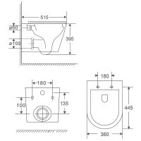 Унитаз Point Венера подвесной с сиденьем Микролифт арт-PN41071 — фото 7, Подвесные унитазы