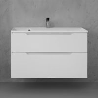 Тумба под раковину Raval Wector 100 подвесная Белая арт-Wct.01.100/P/W/MD — фото 1, Тумбы под раковину