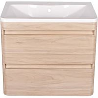 Тумба под раковину Style Line Атлантика Люкс Plus 80 подвесная Ясень перламутр арт-ЛС-00000684 — фото 1, Тумбы под раковину