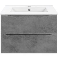 Тумба под раковину Vincea Mia 60 подвесная Beton арт-VMC-2MC600BT — фото 1, Тумбы под раковину