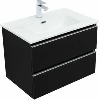 Тумба под раковину Aquanet Вега 70 подвесная Черная матовая арт-329596 — фото 2, Тумбы под раковину
