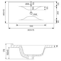Тумба с раковиной Iddis Oxford 80 Светло-серая арт-OXF80L0I95K — фото 7, Тумбы с раковиной