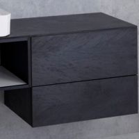 Тумба Cezares Cadro 70 подвесная Nero арт-CADRO-70-2C-SO-NR-BLUM — фото 1, Комоды и тумбы для ванной комнаты