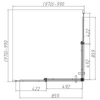Душевой уголок Vincea Dice 100x100 профиль Хром стекло прозрачное арт-VSS-4D100CL — фото 6, Квадратные душевые уголки