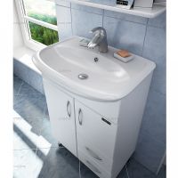 Тумба под раковину СанТа Стандарт 55 Белая арт-201088 — фото 8, Тумбы под раковину