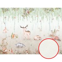 Фреска детская Ortograf Little Friends 34357 Фактура флок FLK Флизелин (4*3) Бежевый/Зеленый, Животные арт-34357 (флок FLK) — фото 1, Фрески