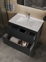 Тумба с раковиной Orange подвесная Черная матовая арт-Li-80Tub+Ra — фото 3, Тумбы с раковиной