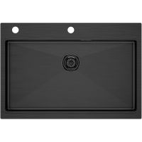 Кухонная мойка Paulmark Kroner-Pro 75 Вороненая сталь арт-PM707551-GM — фото 1, Кухонные мойки