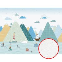 Фреска детская Ortograf Little Friends 34412 Фактура бархат FX Флизелин (4*3) Зеленый/Разноцветный, Горы/Животные/Море арт-34412 (бархат FX) — фото 1, Фрески