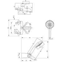 Смеситель для ванны Migliore Grazia Хром арт-29686 — фото 2, Смеситель для ванны