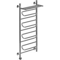 Электрический полотенцесушитель Ника Curve ЛZ ВП 100/40 с полкой Хром арт-ЛЗ ВП 100/40 лев — фото 1, Электрические полотенцесушители