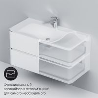 Тумба под раковину AM.PM Sensation 100 подвесная Белая глянцевая арт-M30FHX1002WG — фото 7, Тумбы под раковину