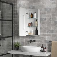 Зеркальный шкаф Reflection Circle 400х800 L с подсветкой Белый матовый арт-RF2105SR — фото 11, Зеркальные шкафы в ванную