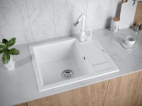 Товар: Кухонная мойка Paulmark Flugen 50-600 Белая арт-PM216050-WH - фото 3 Кухонная мойка Paulmark Flugen 50-600 Белая арт-PM216050-WH — фото 3, Кухонные мойки