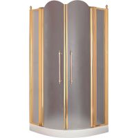 Душевой уголок Migliore Diadema 90x90 профиль Золото стекло матовое арт-22678 — фото 1, Душевые уголки четверть круга