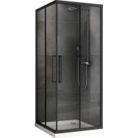 Душевой уголок Abber Schwarzer Diamant 90х90 профиль Черный стекло прозрачное арт-AG02090BH — фото 1, Квадратные душевые уголки