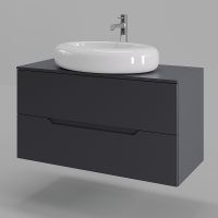 Тумба с раковиной Orange Line 100 подвесная Графит матовый арт-Li-100TugMDF+B08-640W — фото 2, Тумбы с раковиной