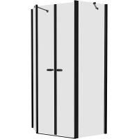 Душевой уголок New Trendy New Soleo Black 100х80 профиль Черный стекло прозрачное арт-K-0618 — фото 1, Душевые уголки трапеция