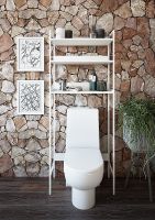 Стеллаж Sanflor 64 над сантехникой Белый муар арт-82613185 — фото 4, Стеллажи для ванной комнаты