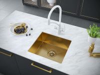 Кухонная мойка Paulmark Aller 48 Uni Брашированное золото арт-PM804844-BG — фото 3, Кухонные мойки