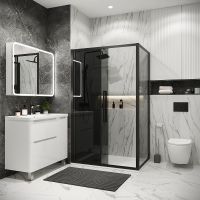 Товар: Душевой уголок Grossman Cosmo 100х90 профиль Черный матовый стекло тонированное арт-120.K33.02.1090.21.10 - фото 3 Душевой уголок Grossman Cosmo 100х90 профиль Черный матовый стекло тонированное арт-120.K33.02.1090.21.10 — фото 3, Прямоугольные душевые уголки