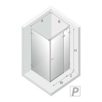 Душевой уголок New Trendy Avexa Black 90х120 R профиль Черный стекло прозрачное арт-EXK-1583 — фото 13, Прямоугольные душевые уголки