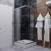 Душевой уголок Triton Вента-Хром 80х80 профиль Хром стекло прозрачное арт-Щ0000049620 — фото 3, Квадратные душевые уголки