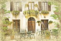 Фреска Ortograf Городской пейзаж 4117 Фактура бархат FX Флизелин (4*2,7) Бежевый/Зеленый/Коричневый, Город/Деревья арт-4117 (бархат FX) — фото 2, Фрески