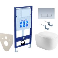 Комплект унитаза с инсталляцией Aquatek с сиденьем Микролифт и клавишей смыва Хром матовый арт-SET AQUATEK АЛЬТАИР cm-014 4в1 — фото 1, Комплекты унитаз + инсталляция