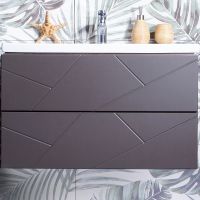 Тумба под раковину Бриклаер Кристалл 80 подвесная Софт Графит Ясень Анкор темный арт-4627125414534 — фото 1, Тумбы под раковину