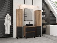 Тумба под раковину Brevita Dakota 60 Черный кварц Дуб Галифакс олово арт-DAK-07060-19/02-2Я — фото 7, Тумбы под раковину