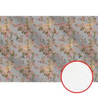 Фреска Ortograf Silver&Gold 32819 Фактура бархат FX Флизелин (4*2,7) Серый/Разноцветный, Цветы/Птицы арт-32819 (бархат FX) — фото 1, Фрески