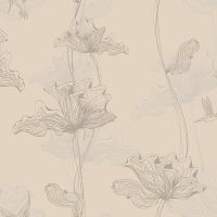 Обои Milassa Ambient Флизелин (1*10,05) Бежевый/Серый, Цветы/Птицы арт-AM8 002/1 — фото 1, Обои для стен