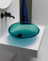 Раковина-чаша Abber Kristall 54 Бирюзовая арт-AT2812Aquamarin — фото 3, Раковины накладные