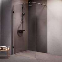 Душевая перегородка AM.PM X-Joy 110 профиль Черный матовый стекло прозрачное арт-W94UWI-110-F1-BTE — фото 1, Душевые перегородки