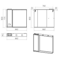 Товар: Зеркало со шкафом Brevita Balaton 90 L с подсветкой Белое матовое Бежевое матовое арт-BAL-04090-03-01Л - фото 6 Зеркало со шкафом Brevita Balaton 90 L с подсветкой Белое матовое Бежевое матовое арт-BAL-04090-03-01Л — фото 6, Зеркальные шкафы в ванную