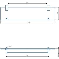 Стеклянная полка Haiba Хром арт-HB8407 — фото 2, Полки для ванной и душа