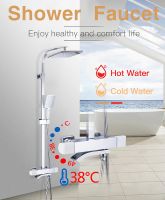 Душевая система Gappo G07 с термостатом Белая Хром арт-G2407-50 — фото 15, Душевые стойки