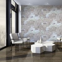 Обои Solo Voyage Винил на флизелине (1,06*10) Бежевый/Голубой/Зеленый, Город арт-168416-16 — фото 3, Обои для стен