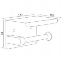 Держатель туалетной бумаги Maretti Project Black с полкой Черный матовый арт-PB51P11 — фото 6, Держатели туалетной бумаги