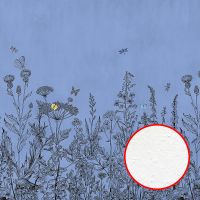 Фреска Ortograf Flora 31064 Фактура бархат FX Флизелин (4*2,7) Синий, Цветы/Бабочки арт-31064 (бархат FX) — фото 1, Фрески