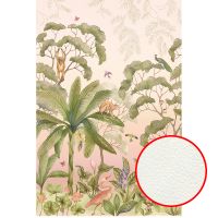 Фреска Ortograf Oasis 32757 Фактура флок FLK Флизелин (1,8*2,7) Бежевый/Зеленый, Деревья/Животные/Птицы арт-32757 (флок FLK) — фото 1, Фрески