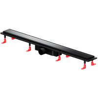 Душевой лоток AM.PM PrimeFlow 90 с Черной матовой решеткой / под плитку Tile арт-W02SC-U11-090-04BM — фото 3, Душевые лотки