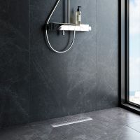 Душевой лоток AM.PM PrimeFlow 40 с решеткой Хром матовый Cut Gradient арт-W02SC-P11-040-01SB — фото 8, Душевые лотки