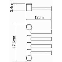 Полотенцедержатель WasserKRAFT поворотный Хром арт-K-1054 — фото 3, Полотенцедержатели