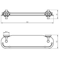 Стеклянная полка Migliore Fortuna Хром арт-27667 — фото 2, Полки для ванной и душа