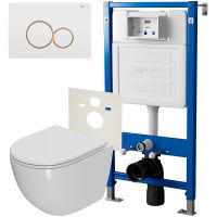 Товар: Комплект унитаза с инсталляцией Point Афина с сиденьем Микролифт и Белой Золото клавишей смыва арт-PN48052WG - фото 1 Комплект унитаза с инсталляцией Point Афина с сиденьем Микролифт и Белой Золото клавишей смыва арт-PN48052WG — фото 1, Комплекты унитаз + инсталляция