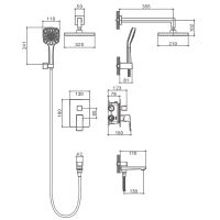 Душевая система Splenka Хром арт-S01.27 — фото 2, Встраиваемые душевые комплекты